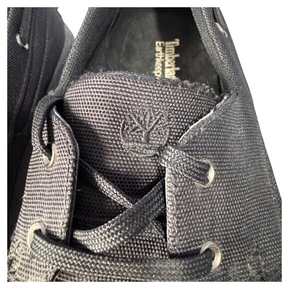 Timberland Shoes Mens Size 9.5 Black Hookset Canvas Casual Boat Lace‎ up - Picture 8 of 8